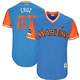 Marlins 27 Giancarlo Stanton Cruz Light Blue 2018 Players Weekend Stitched Jersey Dzhi,baseball caps,new era cap wholesale,wholesale hats